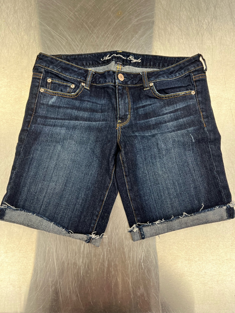 American Eagle Outfitters Dark Blue Denim Cutoff Shorts Women’s 12